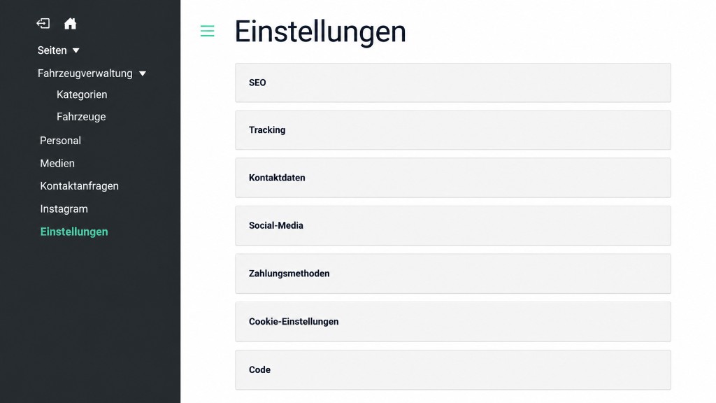 Einstellungen im eigenen Laravel-CMS