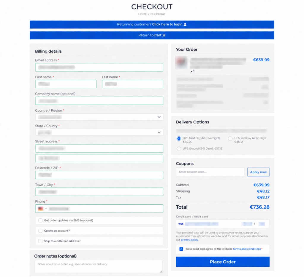 Anonymisierter Checkout im Headless-Frontend